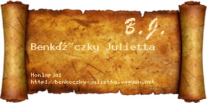 Benkóczky Julietta névjegykártya